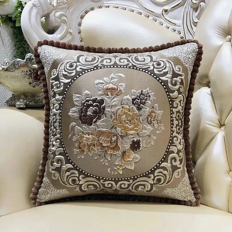 Luxury Decorative Embroidery Pillowcases With Floral Flowers