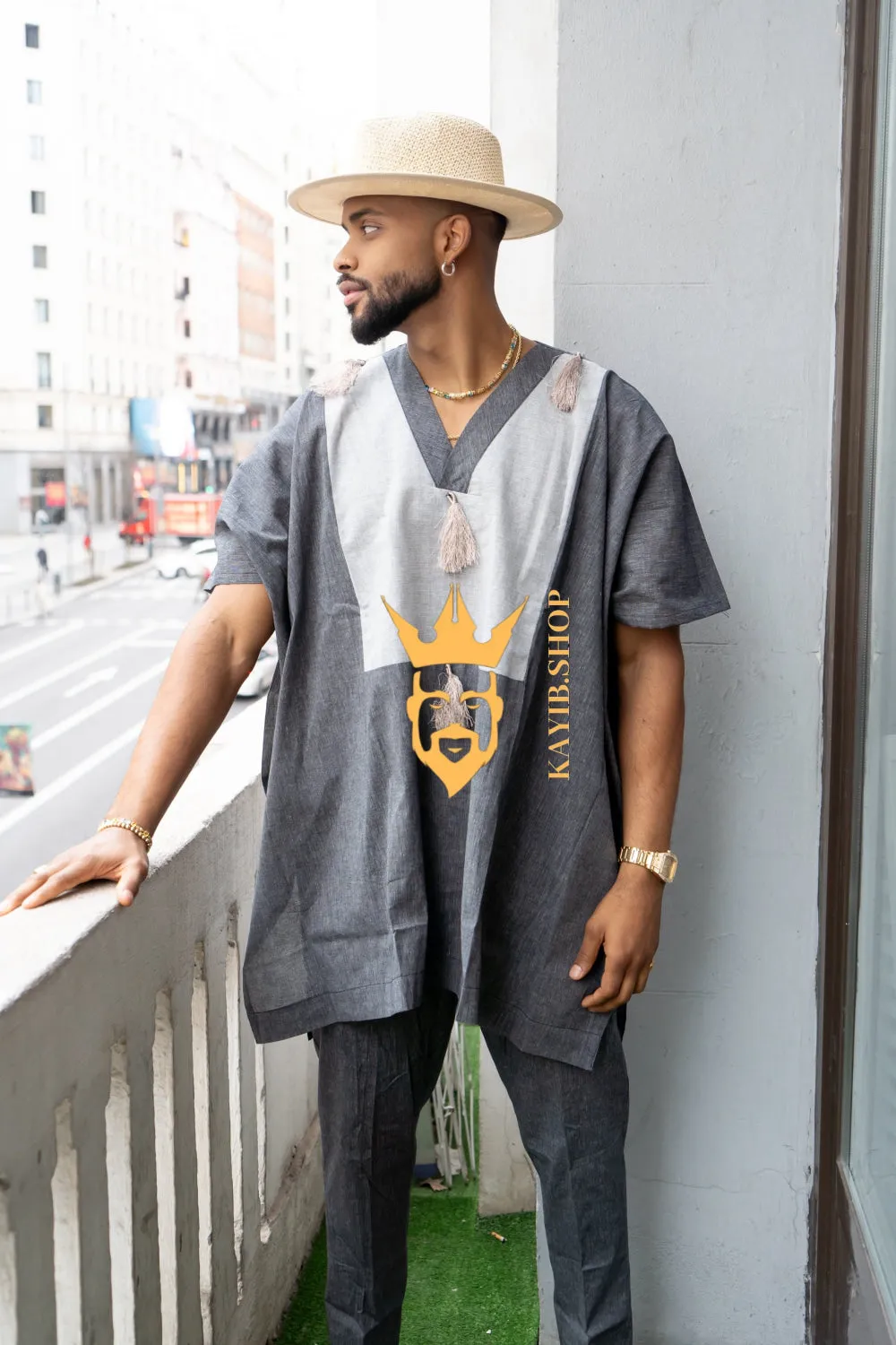 Luxury Elysian Linen: Handcrafted Kimono-Inspired Men's Top