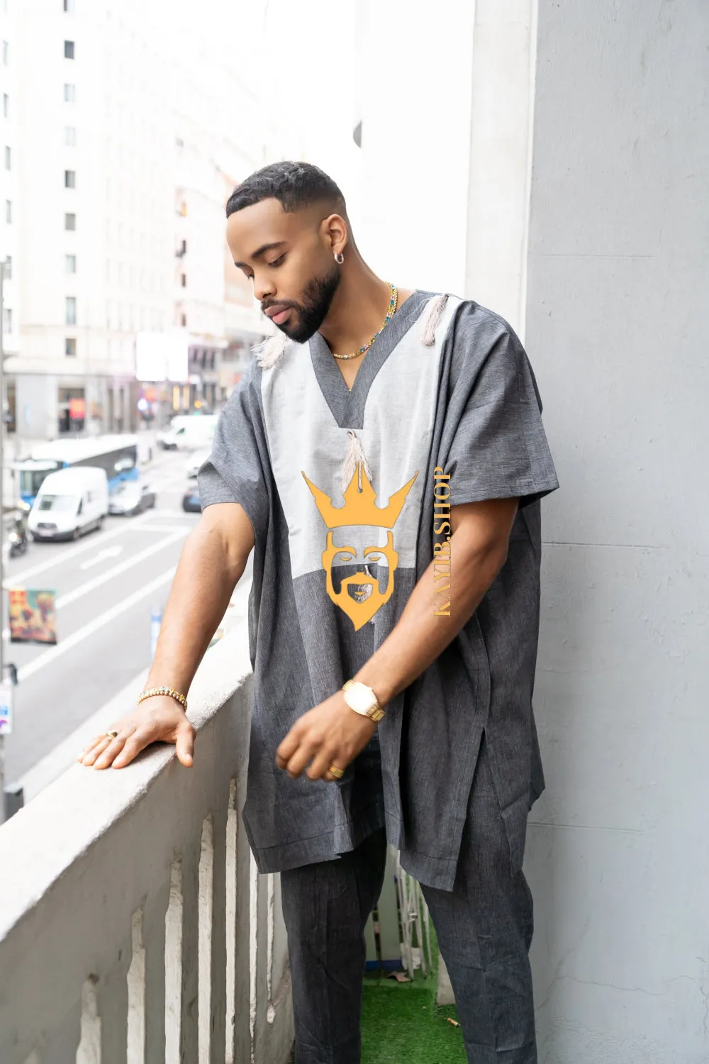 Luxury Elysian Linen: Handcrafted Kimono-Inspired Men's Top