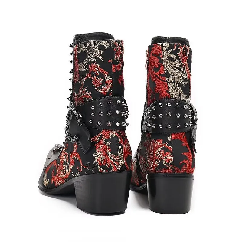 Luxury Exotic Leather Zipper Dress Boots