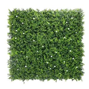 Luxury Flowering Artificial Buxus Hedge Panel UV Resistant 1m X 1m