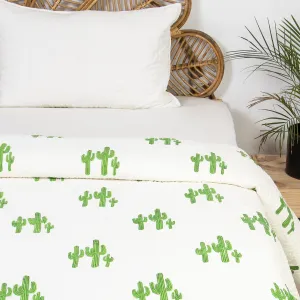 Luxury Green Cactus Cotton Jaipuri Machine Quilted Rajai