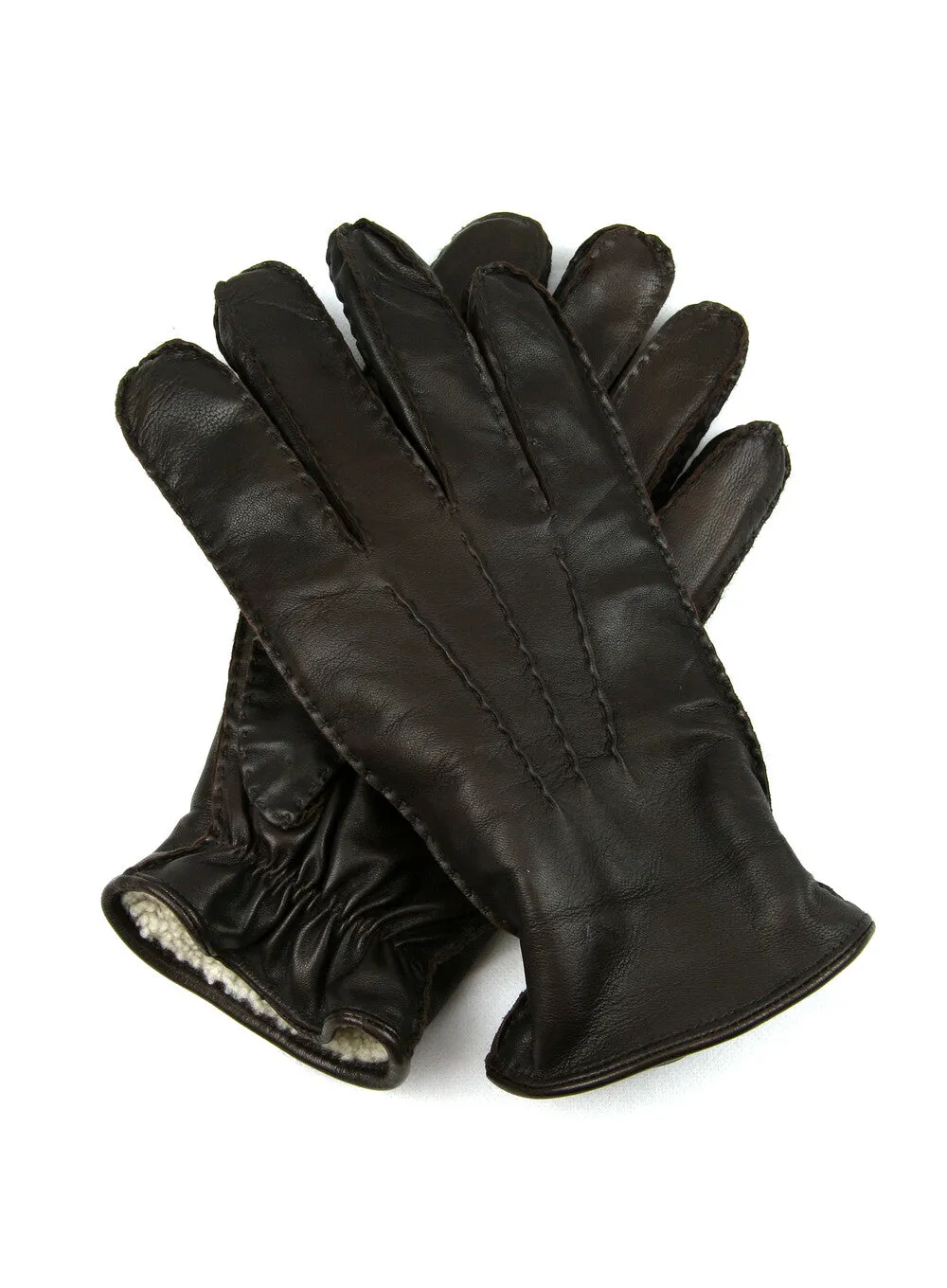 Luxury Men's Hand Sewn Lambskin Lined Leather Gloves