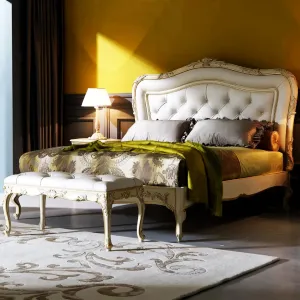 Luxury Modern Bedroom Upholstery Carving Bed