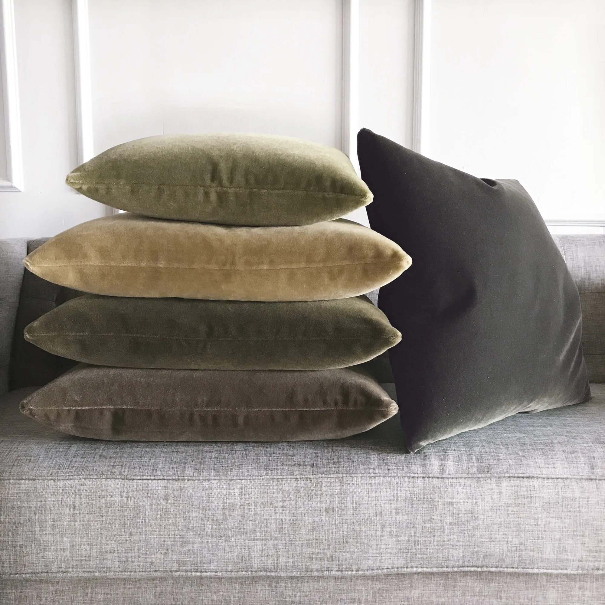 Luxury Mohair Decorative Pillow Cover in Foxhound