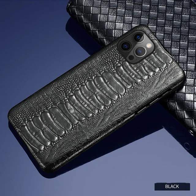 Luxury Real Ostrich Shock-Protection Breathable iPhone Cases