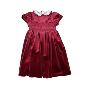 Luxury Velvet Christmas Hand-Embroidered Dress for Girls