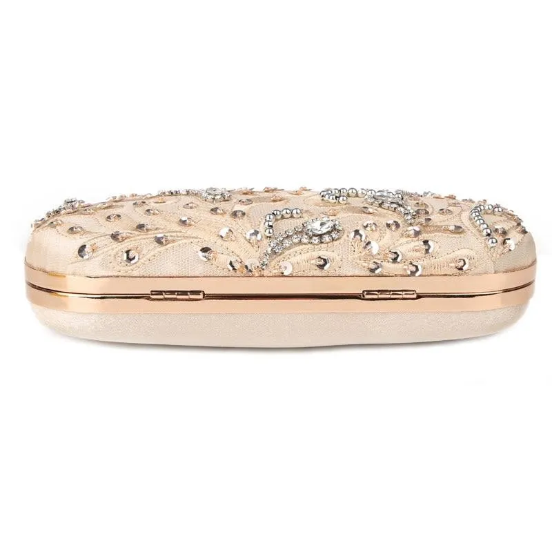 Luxy Moon Gold Evening Bags Crystal Rhinestone Wedding Clutch