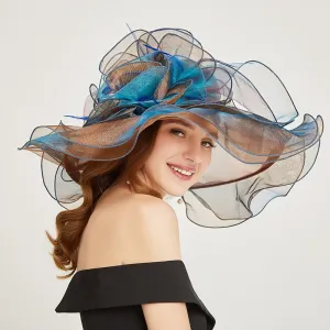 Luxy Moon Huge Flowers Elegant Derby Fascinator Hat