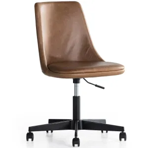 Lyka Leather Desk Chair, Sonoma Chestnut