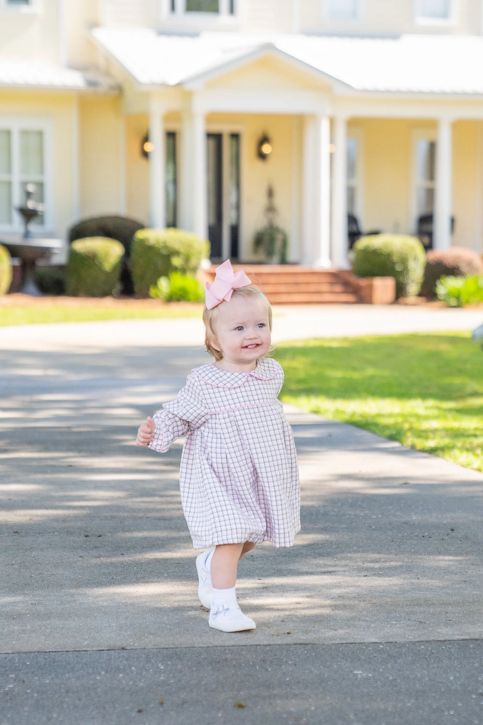 Lyla Pink and Green Windowpane Bloomer Set