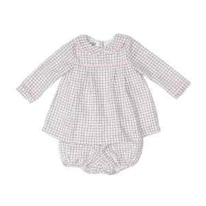 Lyla Pink and Green Windowpane Bloomer Set