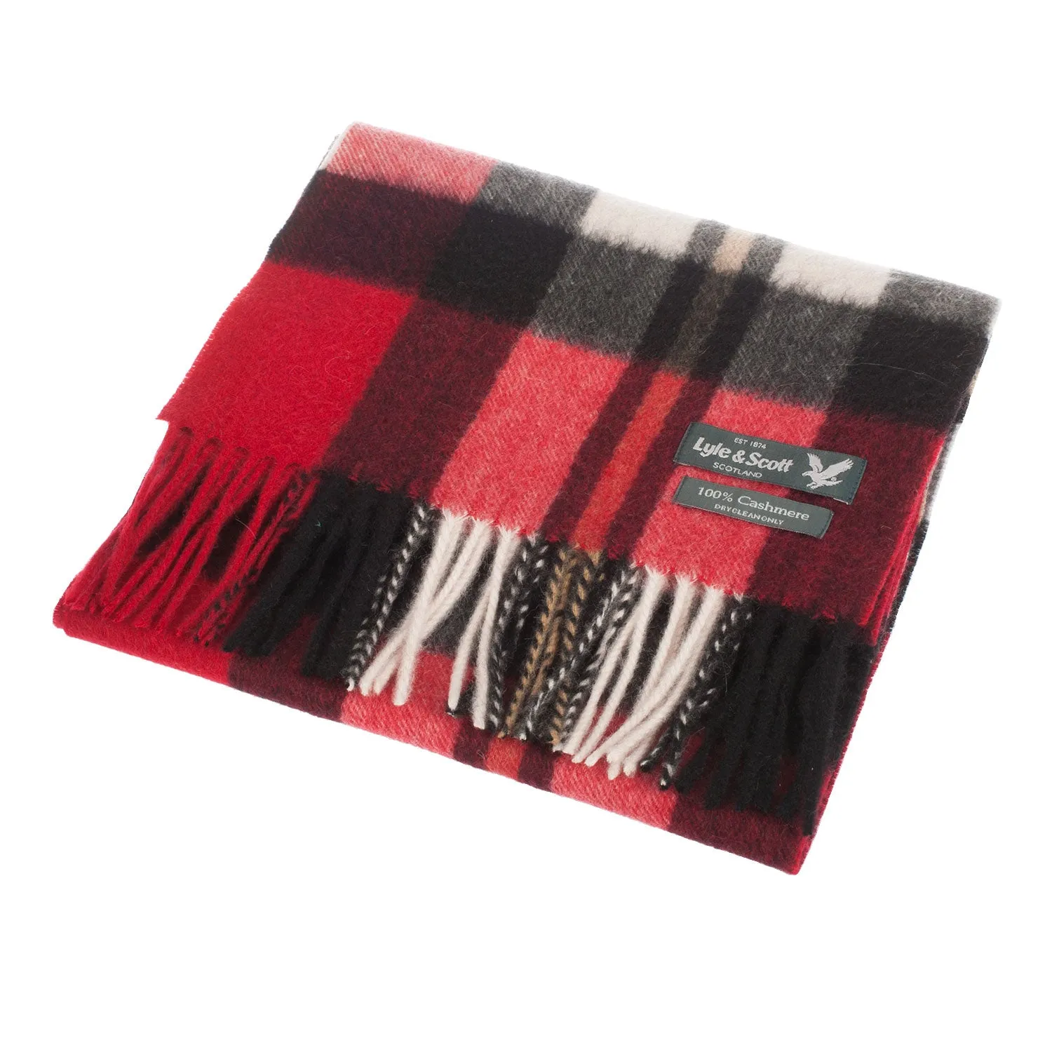 Lyle & Scott 100% Cashmere Scarf  Exploded Thomson Red