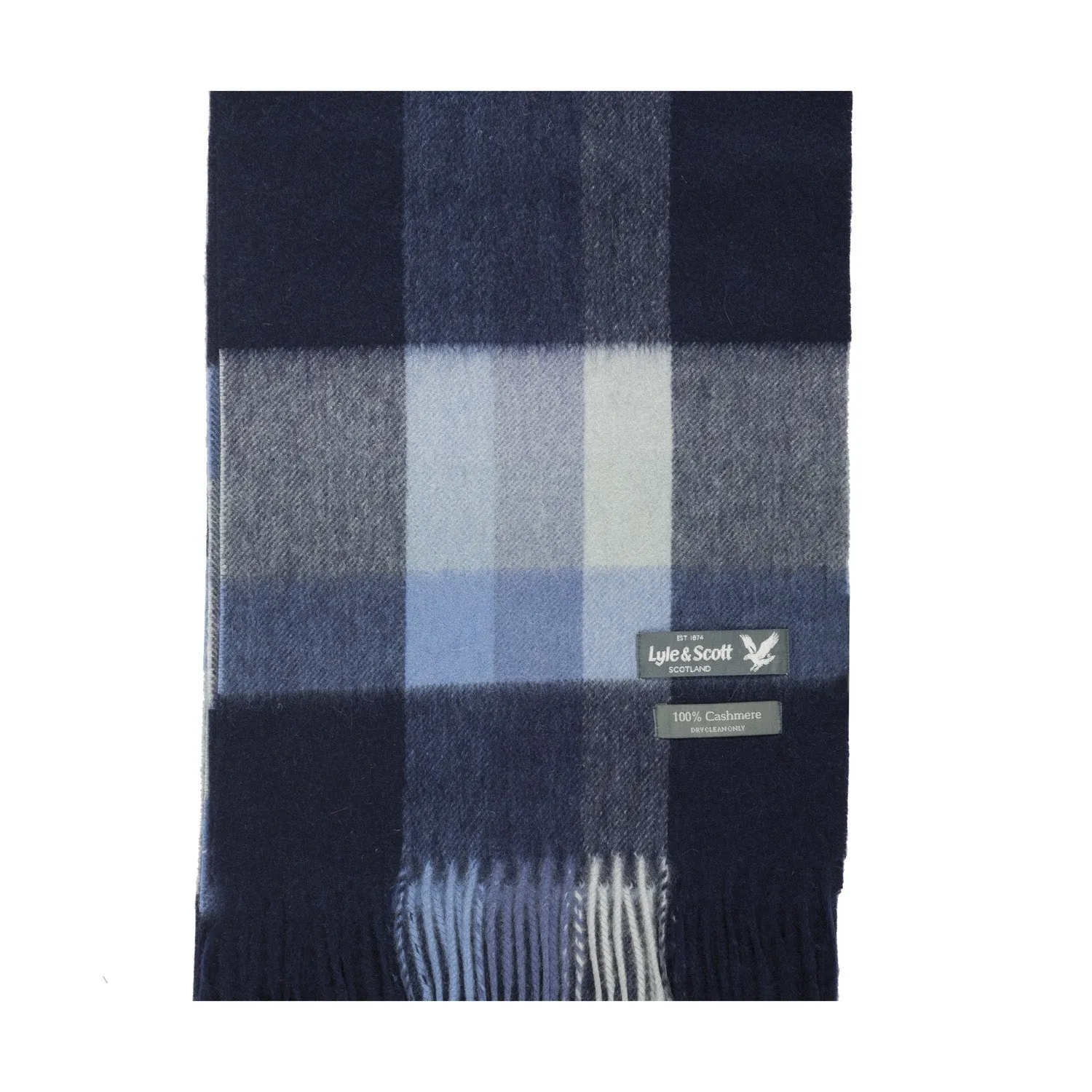 Lyle & Scott 100% Cashmere Scarf  Galaxy Check Eclipse