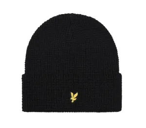 Lyle and Scott Accessories Waffle Beanie Jet Black