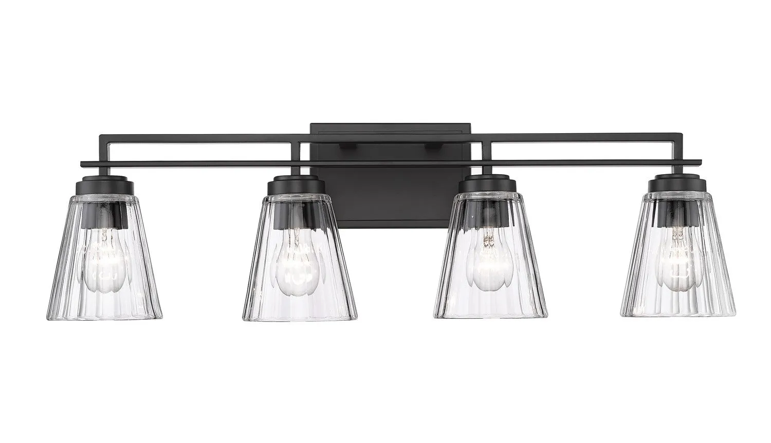 Lyna Four Light Vanity in Matte Black