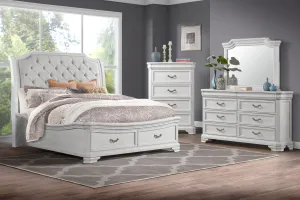 Lyndhurst - 6/6 Eastern King 4 Piece Bedroom Set (Bed, Dresser, Mirror, Chest) - White