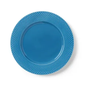 Lyngby Porcelain Rhombe Dinner Plate 27 Blue