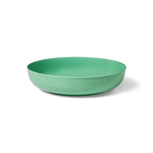 Lyngby Porcelæn Rhombe Color Serving Bowl, Green, Ø: 11.3"