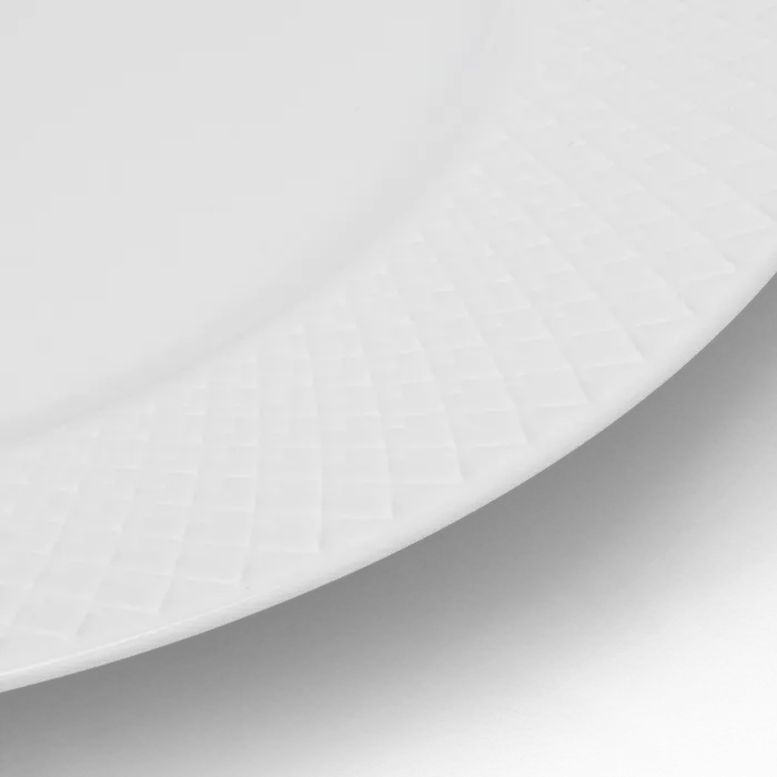 Lyngby Porcelæn Rhombe Plate Set, White, Ø: 10.6", 4 Pcs.