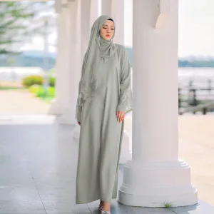 M189 Diamond-free seven-color Middle Eastern foreign trade women's Muslim women's robes Malay Indonesian dress with headscarf