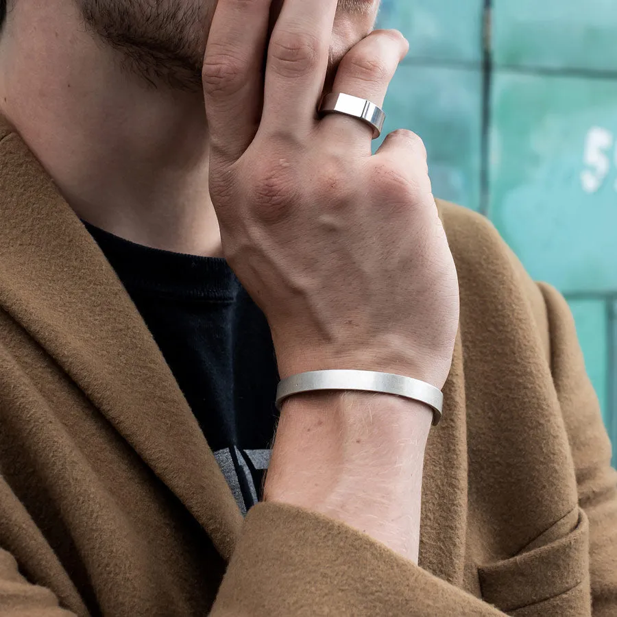 M8 Bancroft matte silver bracelet