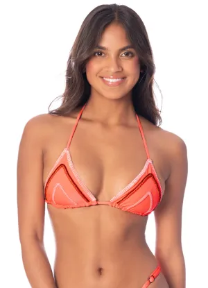 Maaji Fire Coral Alana Sliding Triangle Bikini Top