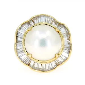 Mabe Pearl & Diamond Ballerina Ring