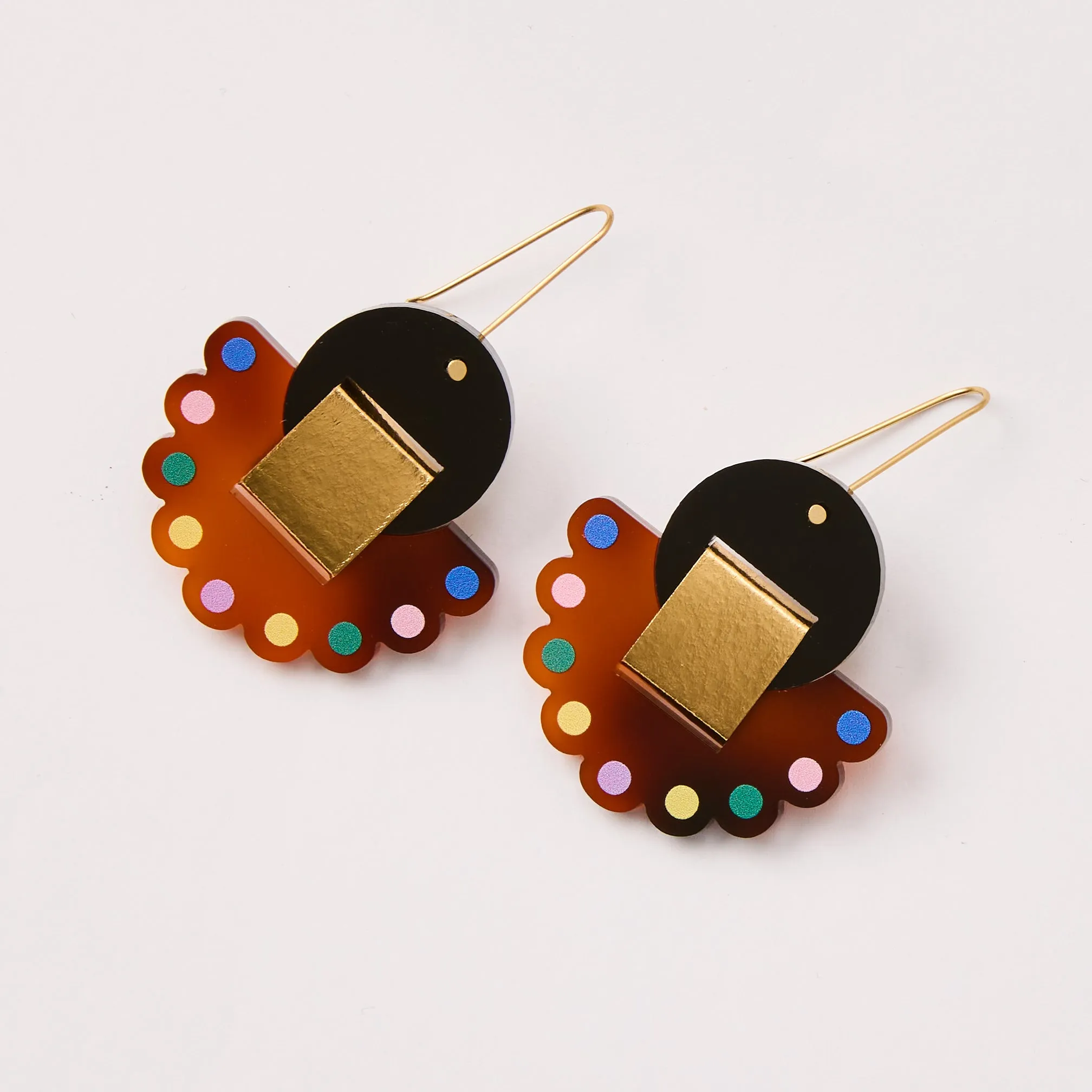 Mabel Dot Earrings - Tortoise Brown