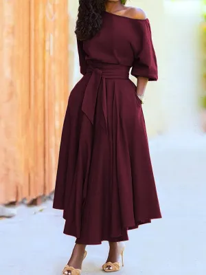 Mabel - Off shoulder A line dress