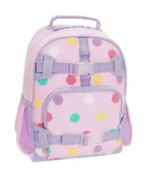 Mackenzie Pink Polka Dots Chenille Backpacks - Small