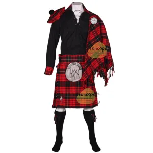 MacQueen Modern Kilt Outfit - Complete 9-Piece Traditional Scottish Kilt Set - Available in Different Colors