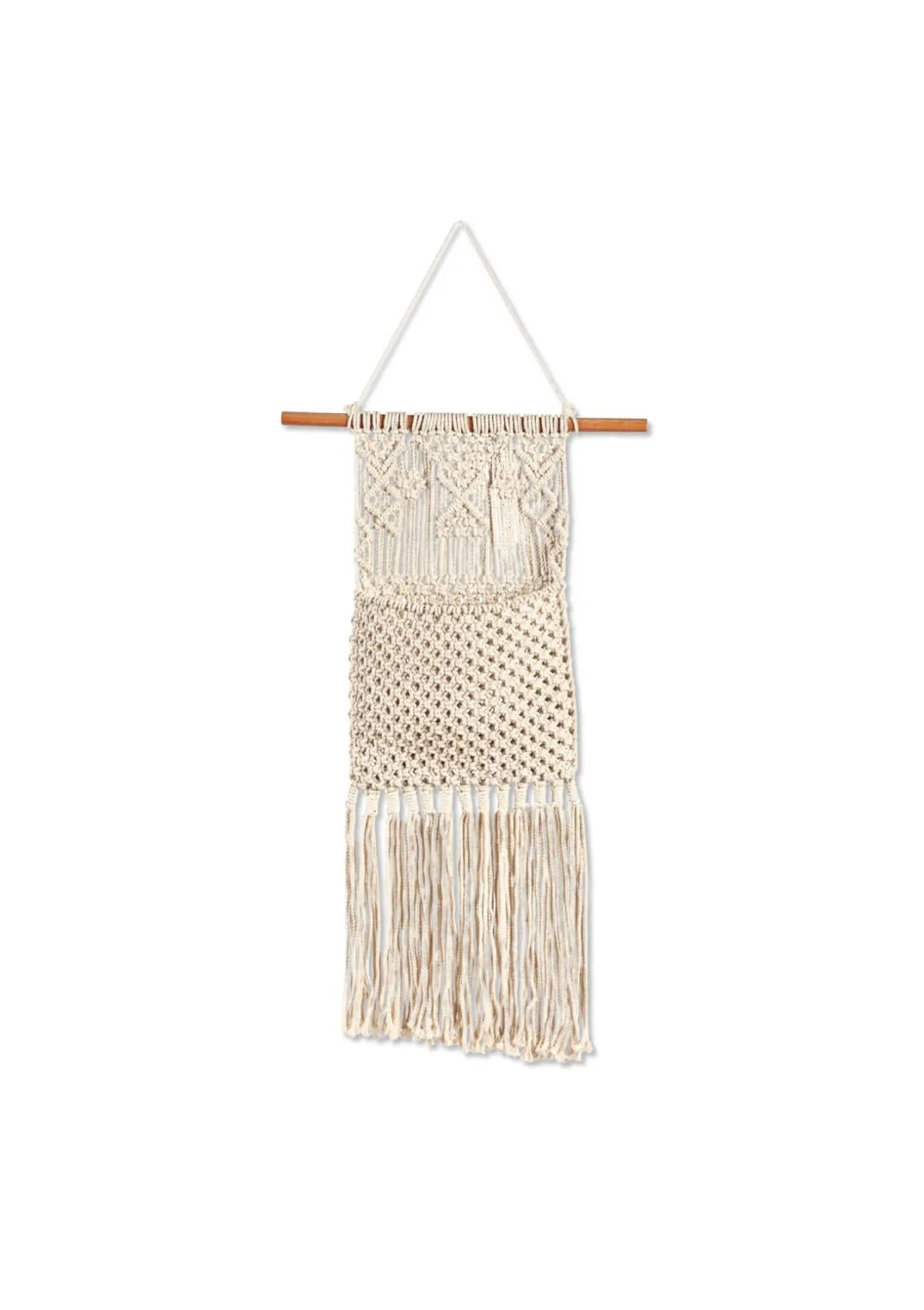 Macrame Wall Pocket Plant Cover - Natural