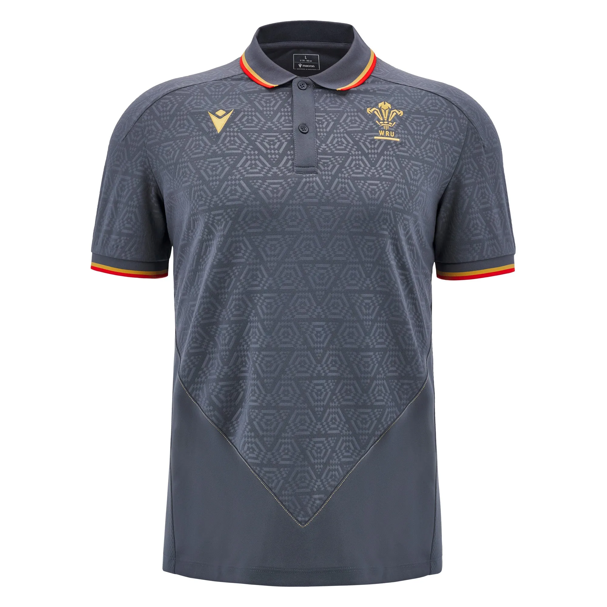 Macron Wales WRU 24/25 Adults Travel Poly Rugby Polo