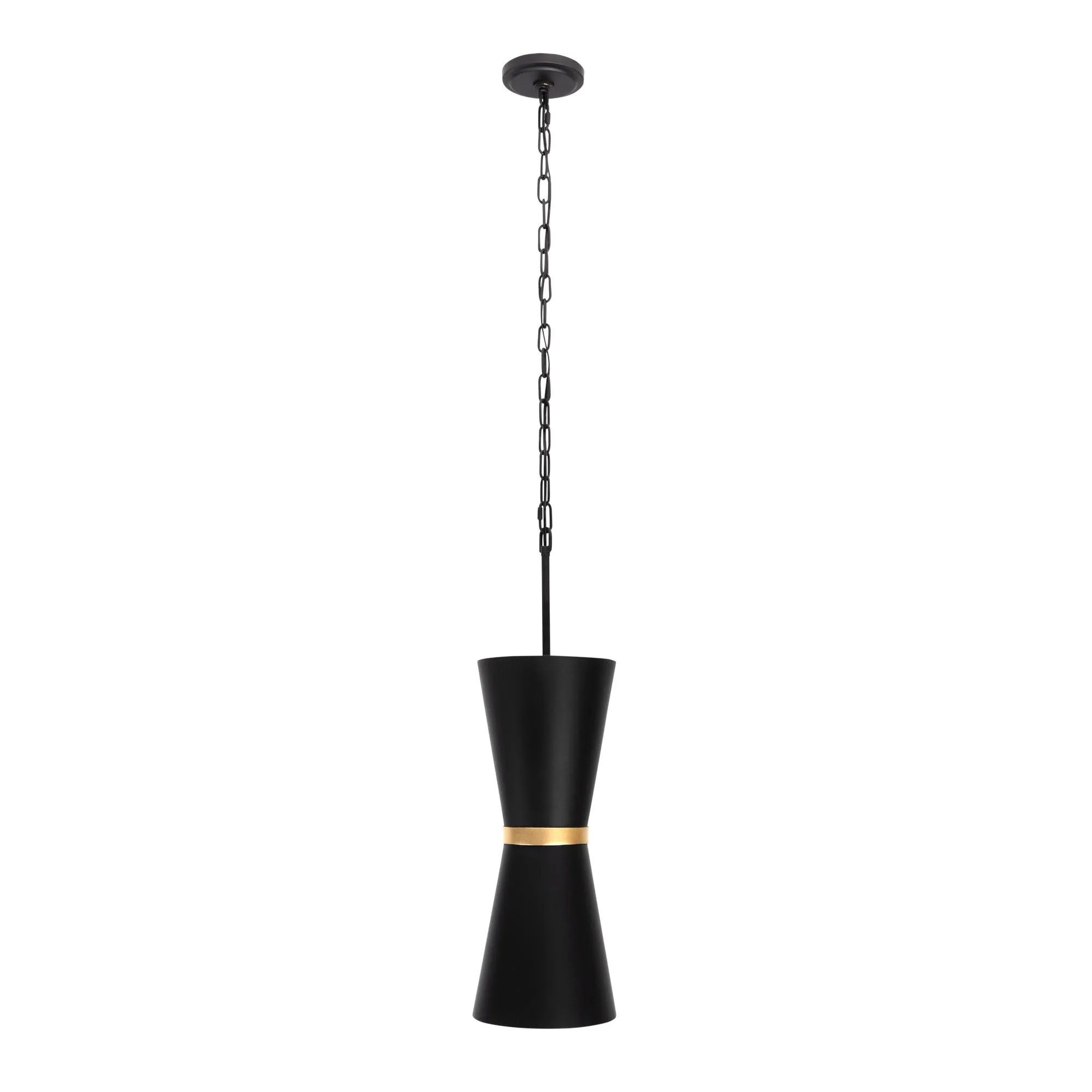 Mad Hatter 390P02MBFG 2-Light Pendant Light - Matte Black/French Gold