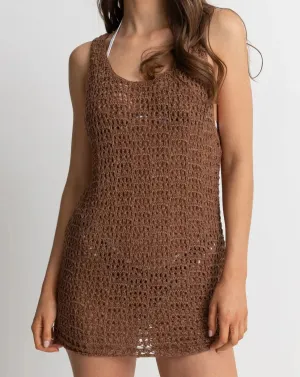 Maddie Knit Mini Dress in Chocolate