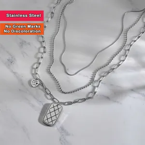 Made with Love S/Steel silver necklace set