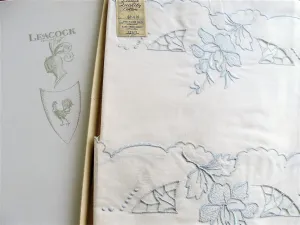 MADEIRA Leacock Vintage Cutwork Fancy Cotton PILLOWCASES Seed Embroidery,Boxed Never Used,French Cottage,Bridal Gifts,Collectible Linens