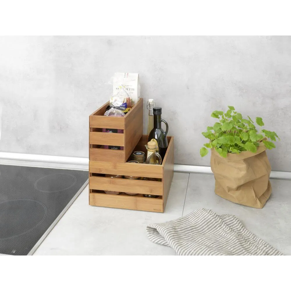 Madeira Stacking Bamboo Storage Crates Small