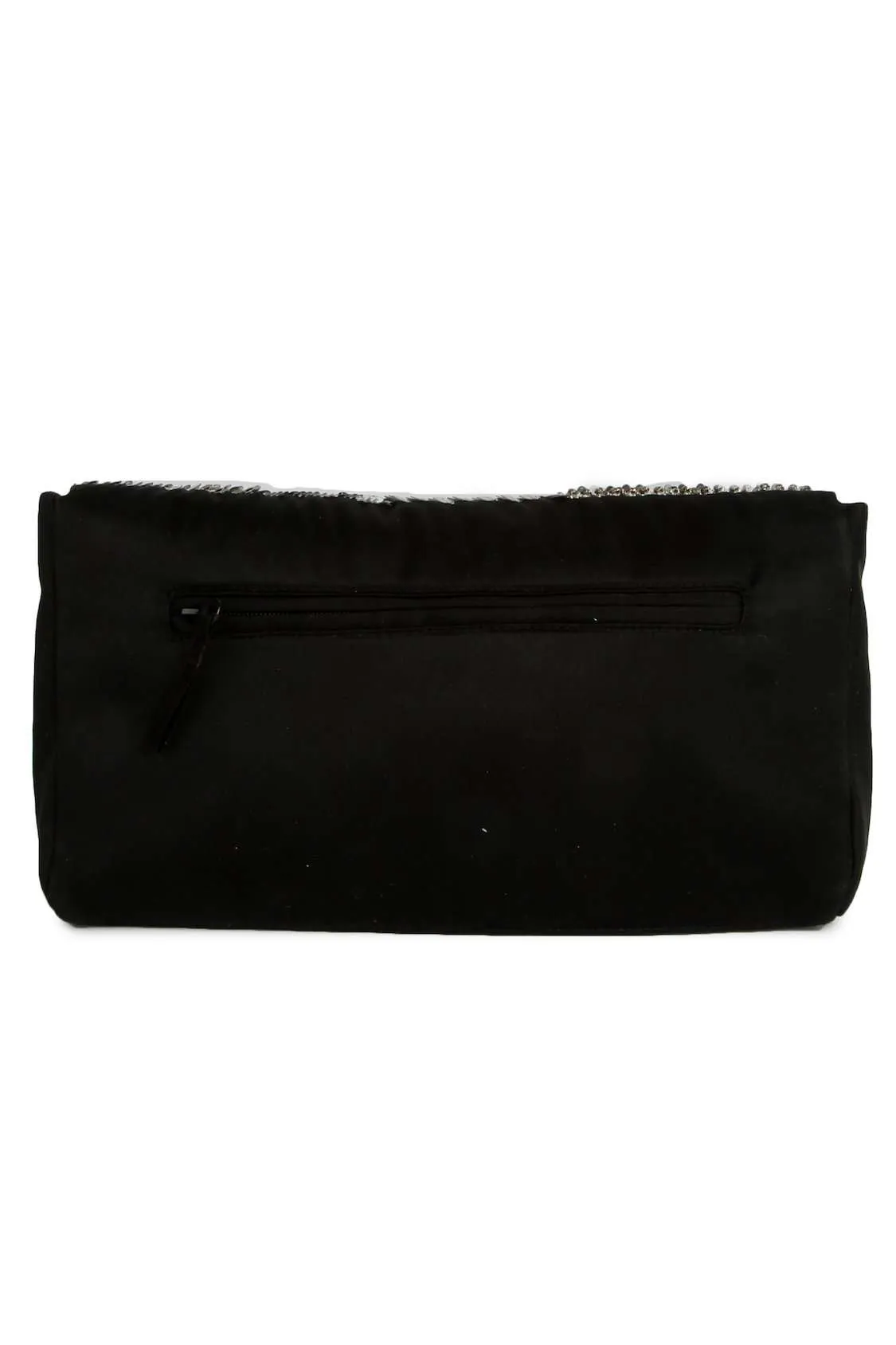 Madeline Black and Silver Clutch Bag