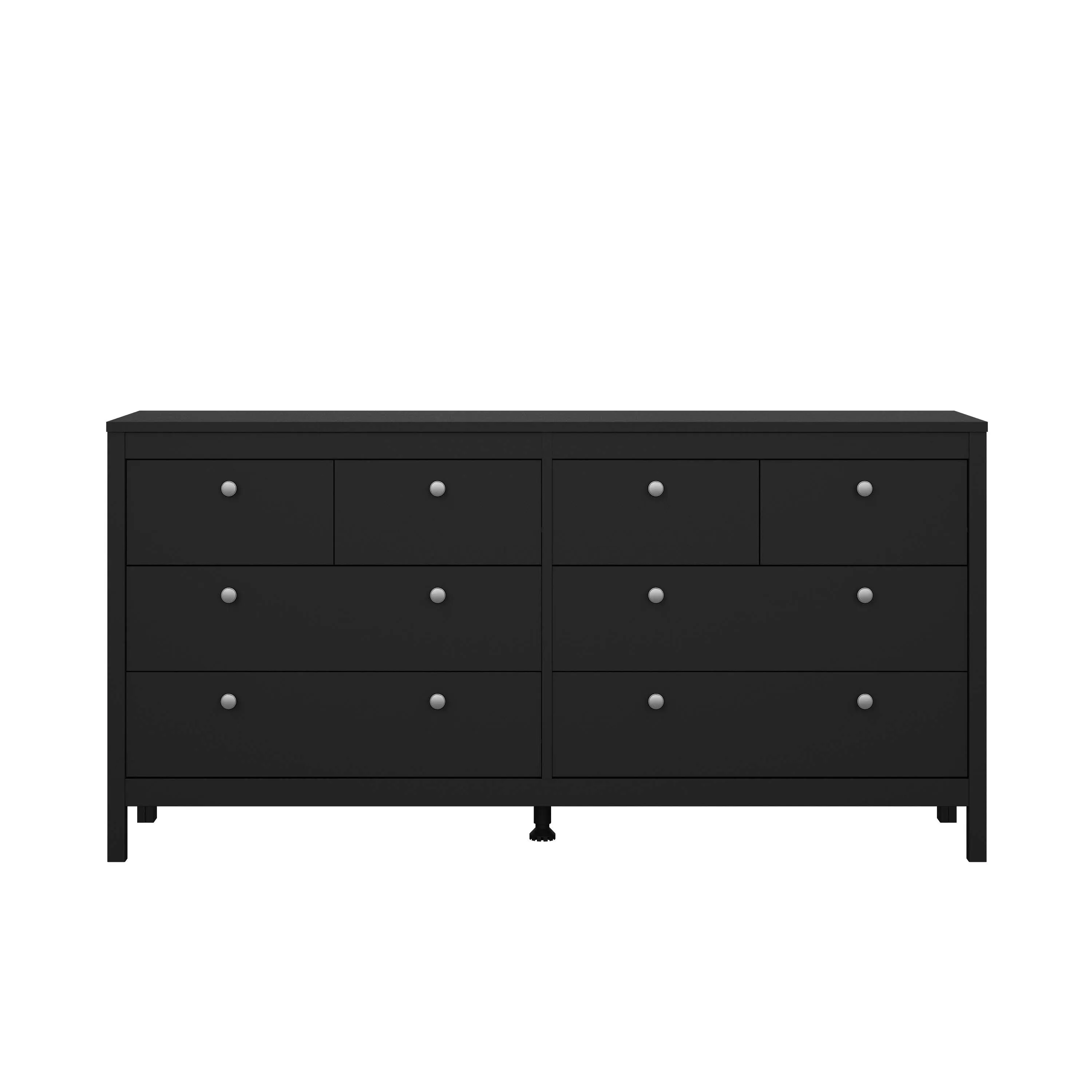 Madrid Double Dresser 4 4 Drawers - Black