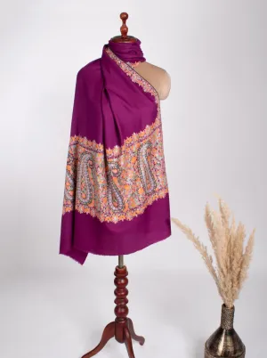 Magenta Kashmiri Pashmina Shawl - MANDAWA