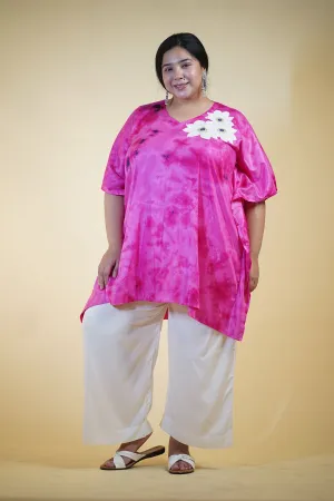 Magenta Rayon TieDyeKurta - MagnificentMagenta