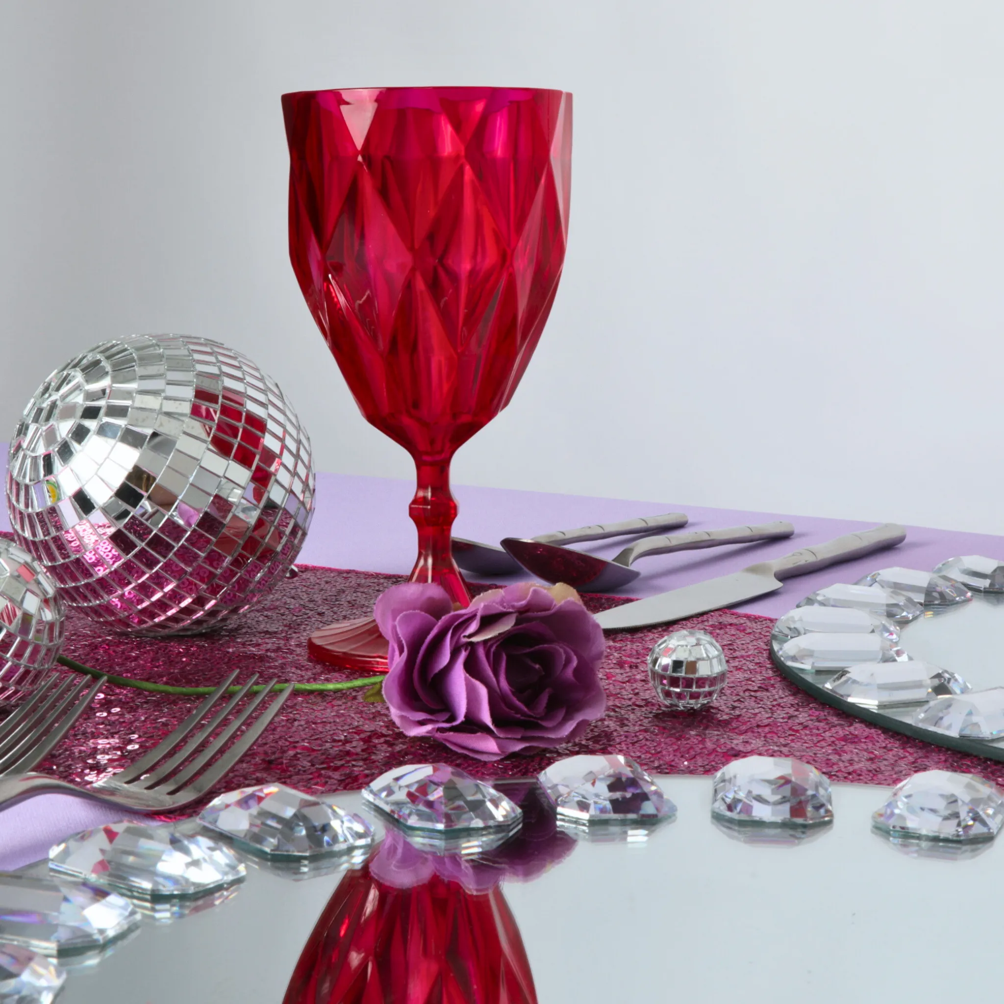 Magenta Vintage Acrylic Goblets (6 pcs/pk)