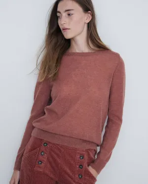 Maglione in pregiata alpaca terracotta