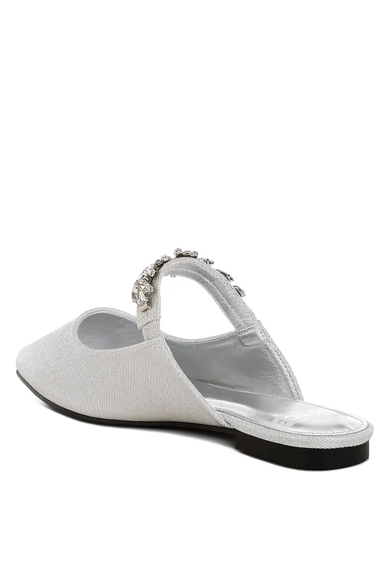 Magnum Diamante Strap Glitter Mules