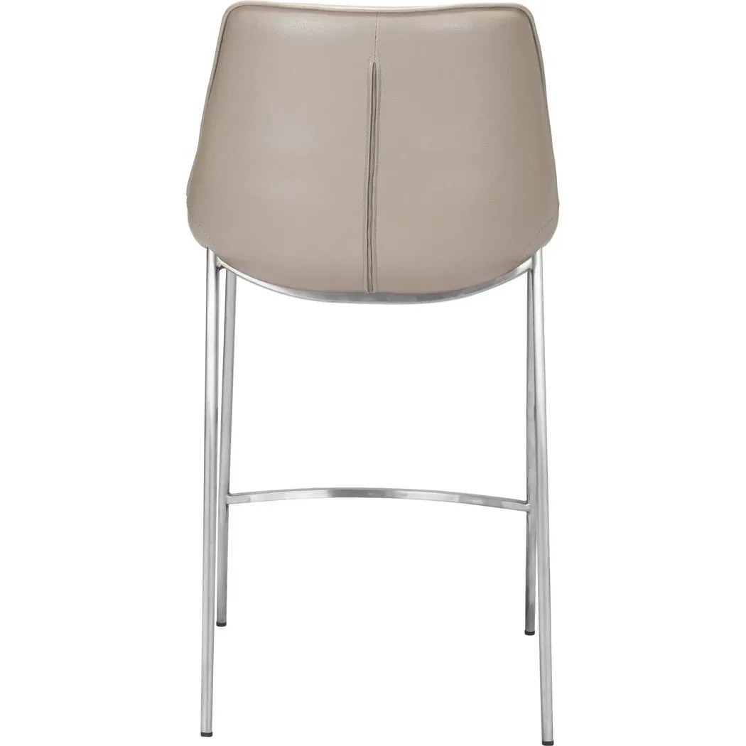 Magnus Counter Chair (Set of 2) Gray & Silver