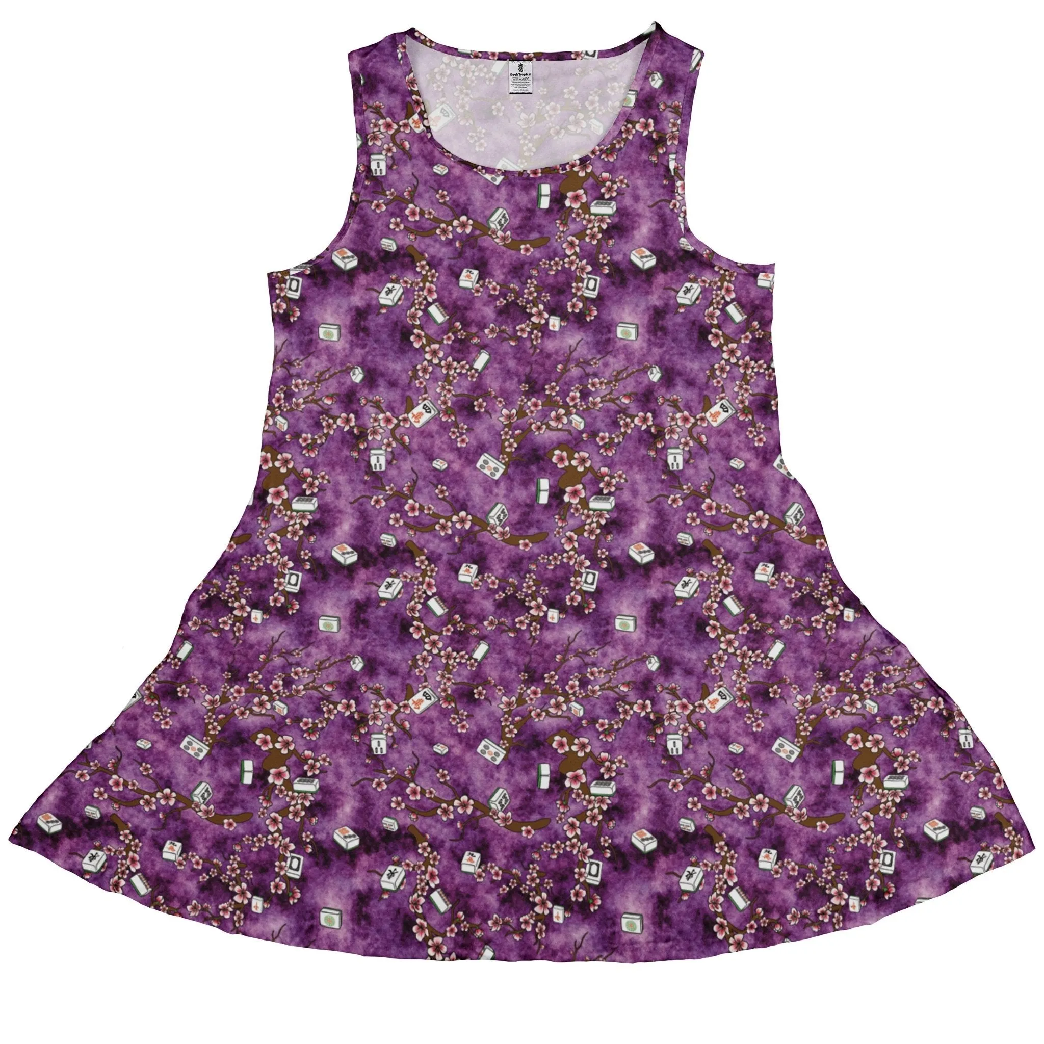 Mahjong Tiles Purple Anime Dress