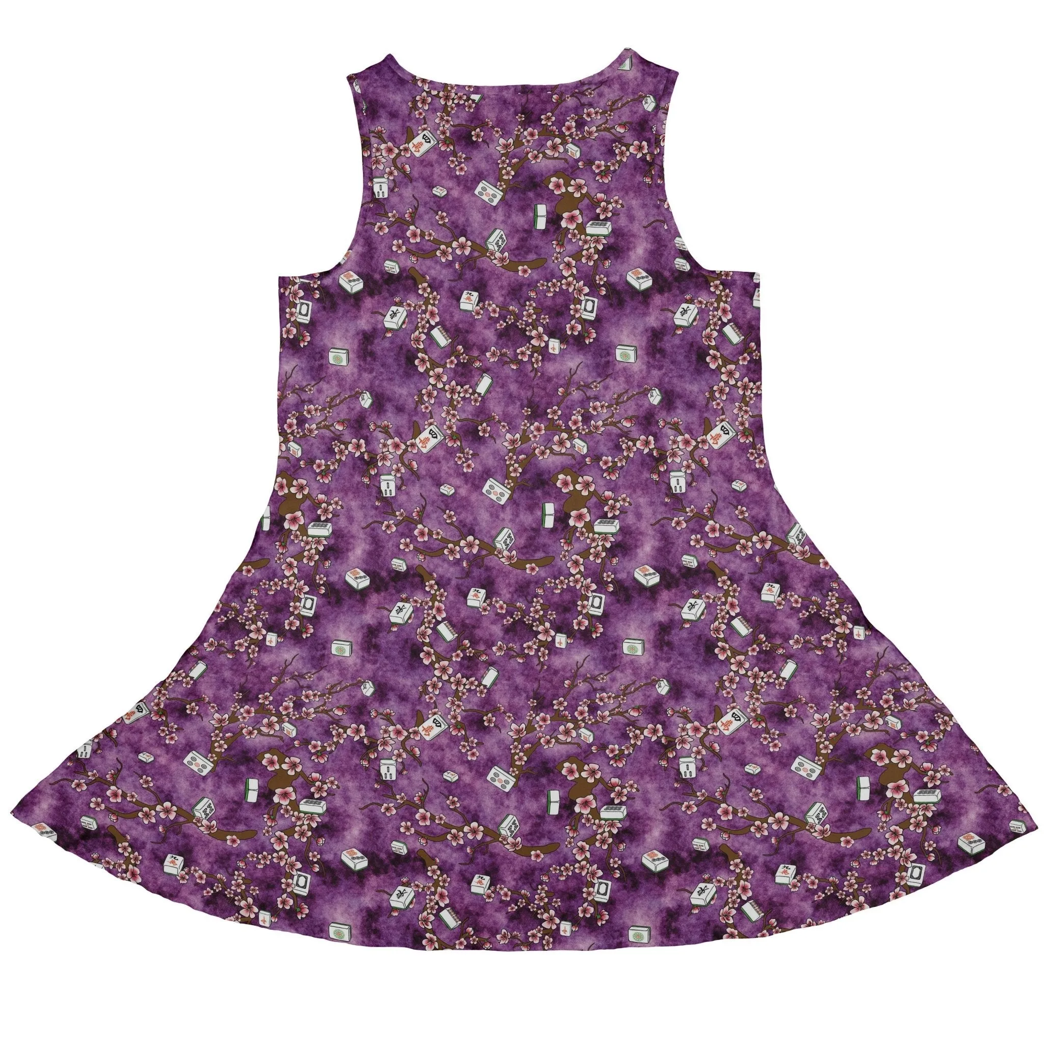 Mahjong Tiles Purple Anime Dress