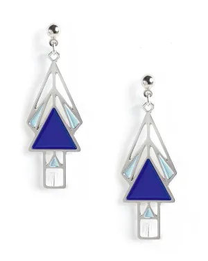 Mahony Window Navy Enamel Earrings